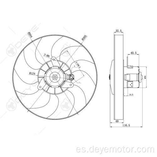 Ventilador de refrigeración del radiador de los ventiladores para PEUGEOT 306